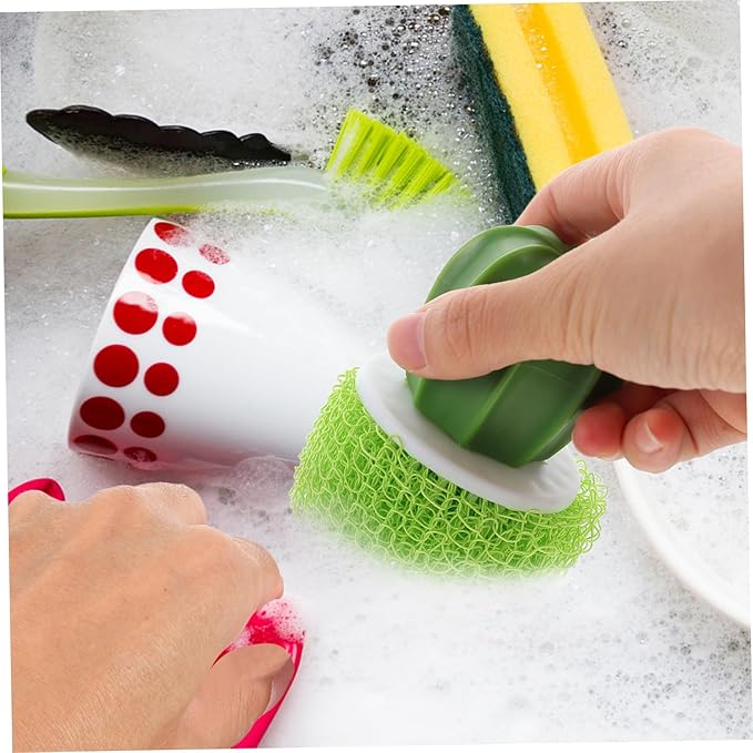 2sets Cactus Modeling Cleaning Brush Set Electric Brush Cleaner for Bathroom Dish Cleaning