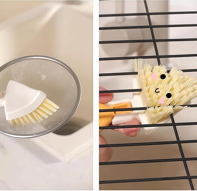 V-Shape Crevice Cleaning Brush with Stand-Up Design Foldable Triangular Grout Scrub Brush for Kitchen Sinks, Bathroom Corners,Tile Floors,Ideal for Gaps,Aseboard And Patio Deck & Window Tracks