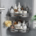 BREIS Corner Shower Caddy Suction Cup, Rustproof Corner Shelf, No Drill Bathroom Organizers & Storage, Large Capacity Shower Caddy with Hooks, Corner Shelf for Bathroom Decor RV Accessories