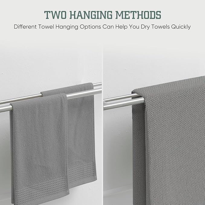 Towel Rack for Bathroom, 24 Inch Dual Towel Bar, Stainless Steel Wall Mounted Towel Holder Modern Home Decor Bathroom Accessories, Brushed Nickel