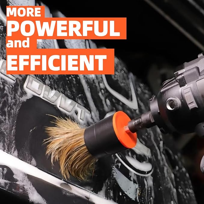 9Pcs Car Drill Brush Set, 5Pcs Attachment Heads for Cleaning Air Vent Automotive Interior or Exterior, Used on Electric Drill, Electric Driverrs. Additional Free: A Towel & A TPR Rubber-Coated Handle