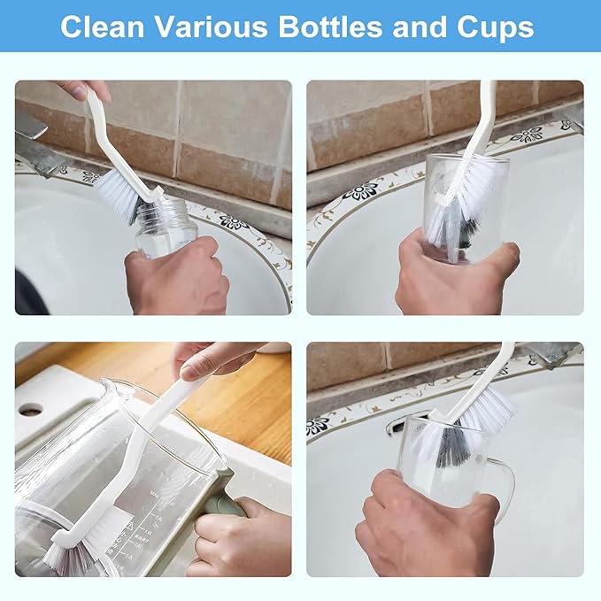 Cleaning Brush Set, 11-Piece Multi-Purpose Crevice Cleaning Brushes with Hard Bristles, Kitchen Bathroom Detail Scrub Brush Kit for Sink, Grout, Bottles and Corners