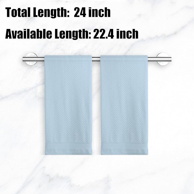 Newfun 24 Inch Brushed Nickel Bathroom Towel Holder,2Pcs Towel Bar for Bathroom Rod Classic SUS304 Stainless Steel Towel Racks Wall Mounted