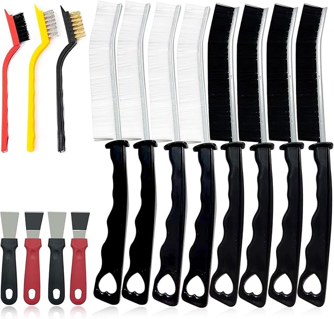 15-Piece Set Crevice Cleaning Brush, Skinny Gap Cleaning Tools for Household Use, Multifunctional Hard Bristle Gap Cleaning Brush, Grout Cleaner Brush, Toilet Brush, Scrub Brush for Shower Tile