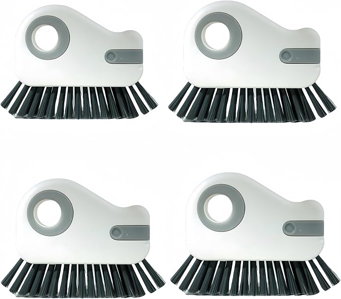 2 in 1 Groove Cleaning Brush Window Track Cleaning Tool, Gap Cleaning Brush，Multi-Function Grout Cleaning Tool(Gray,Four)