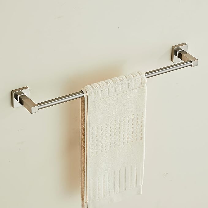 Bathroom Wall Mounted Towel Rack,18 Inch Brushed Nickel Towel Bar with Stainless Rack and Hand Towel Holder, Shower and Bath Towel Racks for Bathroom Wall(Total Length 20-Inch)