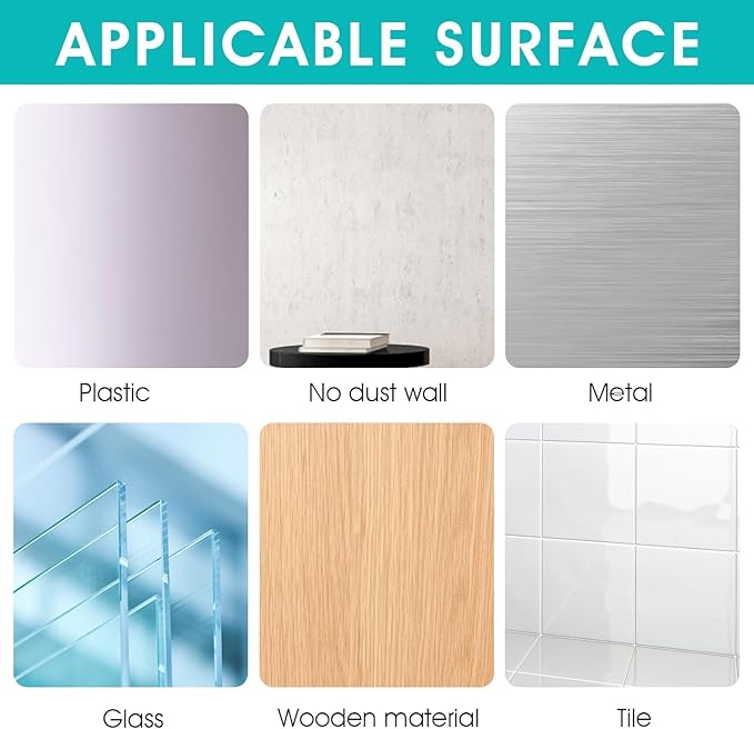 4 PACK Shower Caddy Adhesive Replacement, Shower Shelf Adhesive No Drilling, Adhesive Shower Hooks Strong Adhesive, Adhesive Hooks for Shower Caddy, Soap Holder, and Kitchen Racks (2.4x2.4 inch)