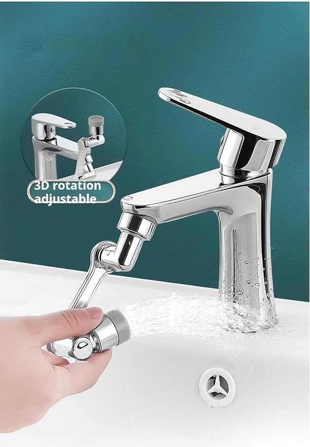 Multi angle rotating faucet extender aerator, made of brass material, suitable for bathrooms and kitchens, with dual-mode splash prevention filter