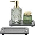 2Pack Diatomite Stone Coasters Water Absorbing Sink Tray for Kitchen & Bathroom Counter, Quick Dry Soap Dish Vanity Caddy, Dispenser Sponge Holder Space Organizer, Dark Gray - 8"x 3.8"