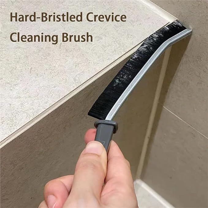 Crevice Cleaning Brush Set - Hard Bristle Small Brushes for Grout, Toilet, and Shower Tile Ideal for Tight Spaces in Bathroom and Kitchen(Flat Bristle 3 Pack)