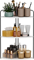 Bathroom Counter Organizer,Countertop Organizer,Vanity Organizers,Bathroom Storage,Bathroom Sink Caddy,Counter Shelf,Corner Counter,Corner Shelves(Black-White Marble)
