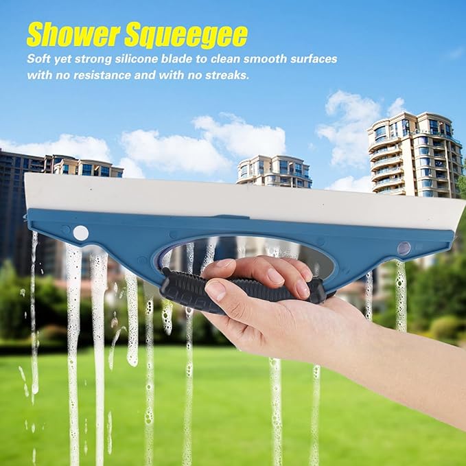 Window Squeegee Tool Silicone Blade Squeegee for Wiping Shower Doors for Car