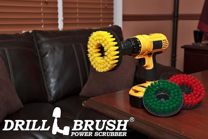 Drill Brush - Bathroom Accessories - Shower Cleaner - Large Spin Brush Multi-Purpose Cleaning Kit - Deck Brush - Bird Bath - Kitchen Tools - soap scum, Hard Water, Mineral deposits, Calcium, Rust
