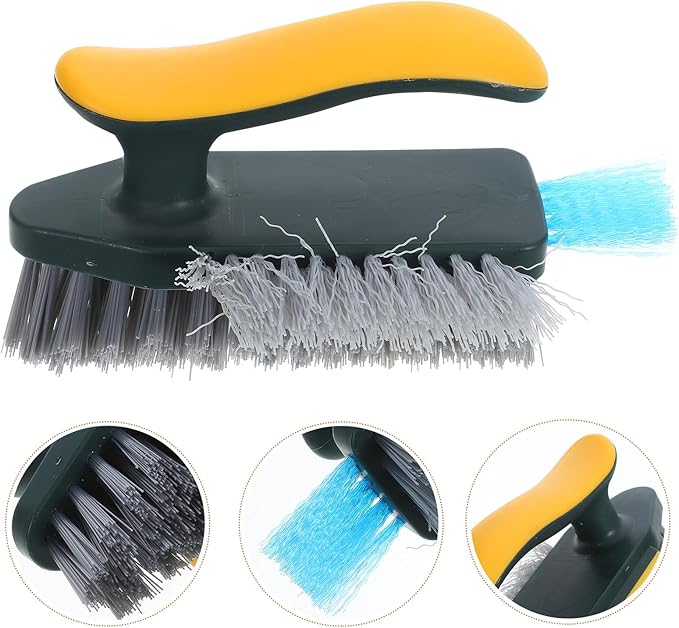 VICASKY Crevice Cleaning Brush for Bathroom and Kitchen, Hard Bristle Gap Cleaning Scrub Brush, 1pcs Yellow-Green, Multifunctional Household Sink and Tile Groove Cleaner