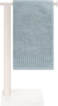 HarJue Hand Towel Holder Stand, 14.5" Hand Towel Rack with Weighted Marble Base, 304 Stainless Steel L-Shape Standing Towel Bar for Vanity Bathroom Kitchen Countertop (Brushed Nickel)