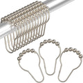 Amazer Decorative Shower Curtain Hooks, Shower Curtain Hooks Rust Proof Stainless Steel Shower Curtain Hooks, Shower Hooks for Shower Curtain Bathroom 12PCS, Matte Nickel