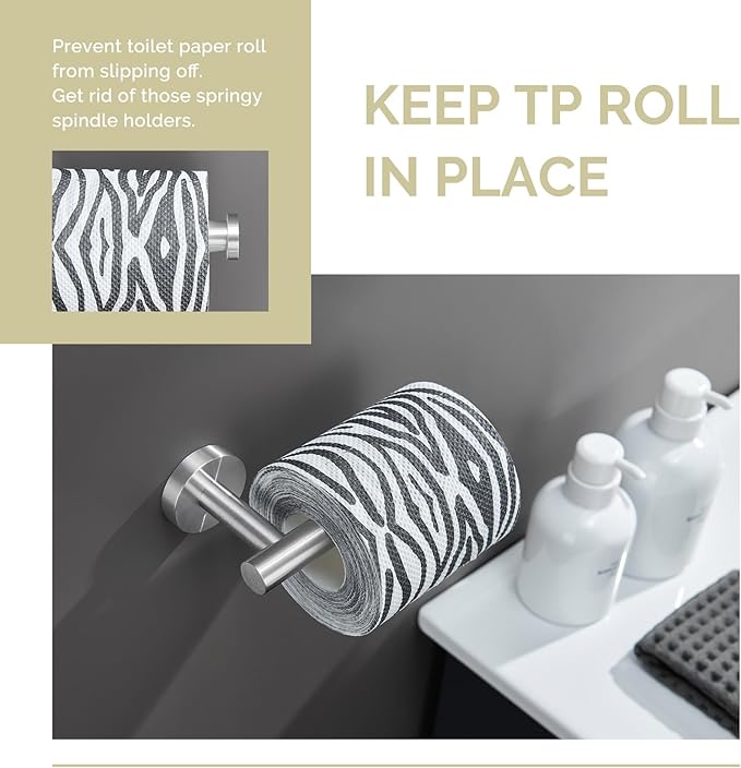 Toilet Paper Holder Brushed Nickel, Angle Simple SUS304 Stainless Steel Bathroom Toilet Paper Roll Holder Wall Mount