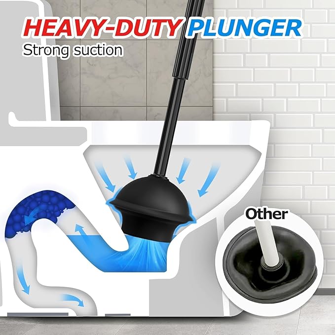 2Pack 3 in 1 Toilet Brush and Plunger Set,Toilet Bowl Brush Plunger Set,Toilet Brush Plunger Combo,Cleaning Brush,Cleaning Supplies, Crevice Cleaning Brush, Bathroom Cleaning Tools