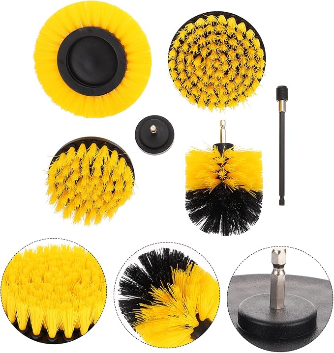 6pcs Electric Drill Brush Cleaning Scrubber Electric Scrubber Electric Cleaning Brush Scrubber Brushes Power Scrubber Cleaning Brush Rotary Drill Brush Power Scrubber Brushes Tool Brushes (Colo