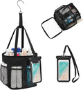 Hanging Shower Caddy, Mesh Shower Caddy Portable with Waterproof Phone Pouch for College Dorm Room Essentials, Large Capacity Shower Bag Basket with 7Pockets for Bathroom, Gym, Camping, Swiming, Beach