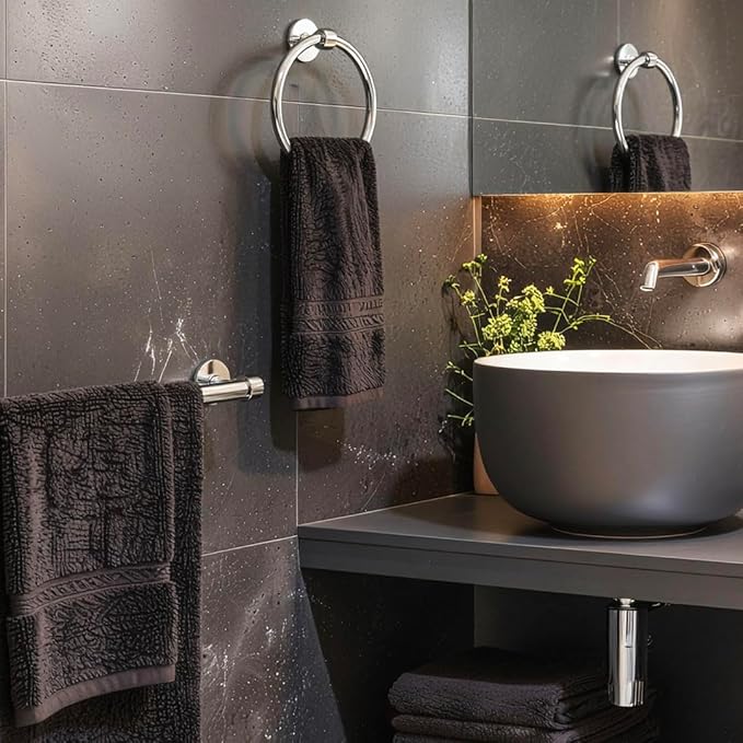 Gatco 5210 Gibson Towel Bar | Retro Modern Wall-Mounted Bathroom Towel Bar | Stylish Decorative Hardware, Heavy Duty Metal, EZ Ancor Mounting | Chrome Finish