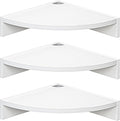 Fun Memories Corner Shelf Wall Mount, Wood Floating Corner Shelves, Corner Wall Shelf for Bedroom, Bathroom, Kitchen, Living Room (White, 3 Pack)