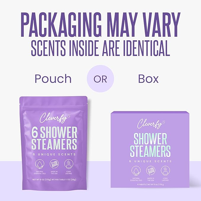 Cleverfy Shower Steamers Aromatherapy - Valentines Day Gifts for Her, Him, Women, Daughter, Mom, Girlfriend, Wife, Teen Girls and Boys - Valentines Gifts for Her, Him, Women and Men - 6 Tablets