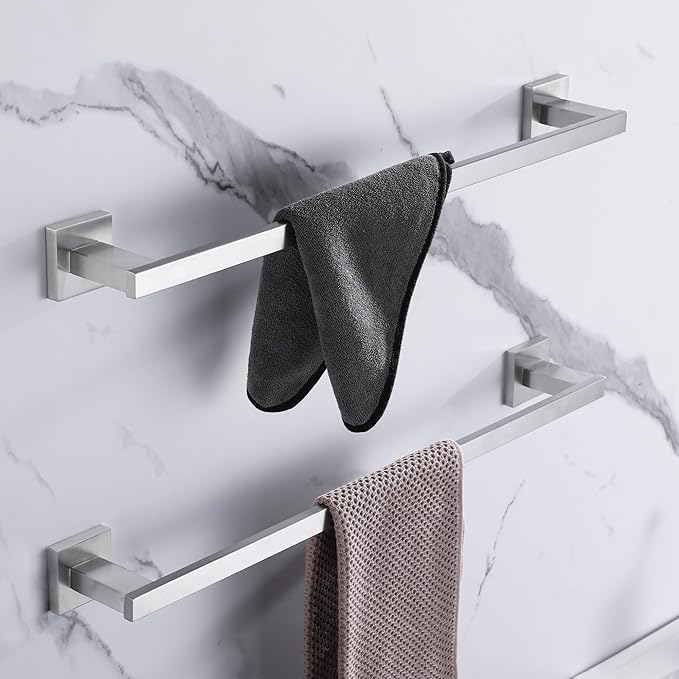 LANC 24-Inche Bathroom Towel Bar for Bathroom Wall Mounted Brushed Nickel Bath Towel Rack Stainless Steel Towel Rod for Toilet Kitchen Towel Holder Towel Hanger Towel Rail, A9010BN-L6