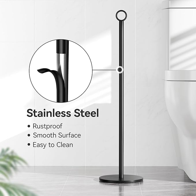 Toilet Paper Holder Stand - with Reserve Function, Free-Standing Toilet Paper Storage Holder, Stainless Steel