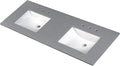 MSI Sparkling Gray Vanity Top with Under Mount Rectangle Double Bowl Ceramic Sinks, Engineered Marble Stone, 4" CC Faucet Holes, 61"X22"
