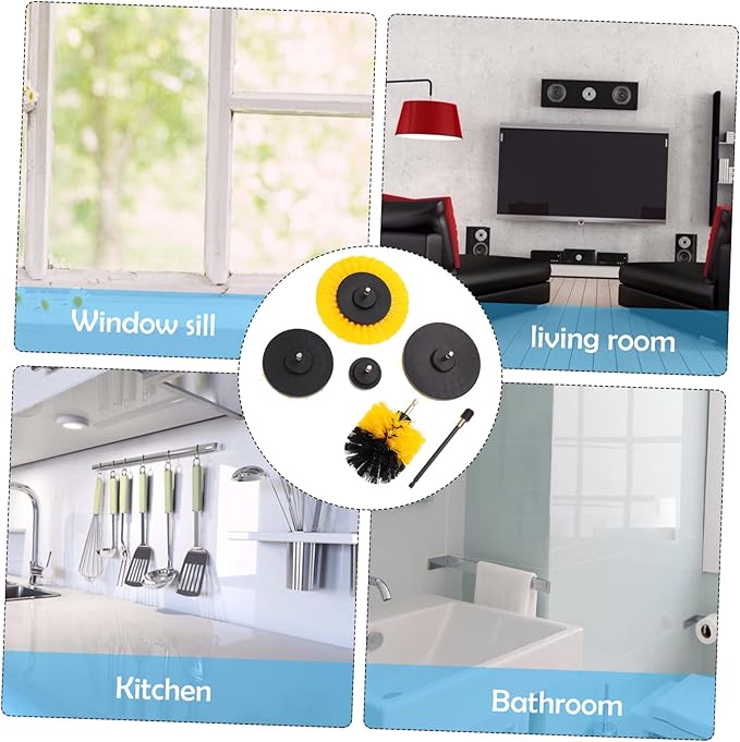 6pcs Electric Drill Brush Cleaning Scrubber Electric Scrubber Electric Cleaning Brush Scrubber Brushes Power Scrubber Cleaning Brush Rotary Drill Brush Power Scrubber Brushes Tool Brushes (Colo