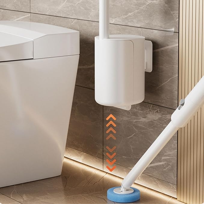PANGBOER Electric Rotating Toilet Brush Wall Mounted with Head 360 Degree Scrubber Tool for Stubborn Stain