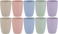 LuckyZone Wheat Straw Reusable Cup (12 oz) - Unbreakable Drinking Glasses Sets for Home Outdoor - Dishwasher Safe Tumbler - BPA Free and Eco friendly (10Pcs/5Color)