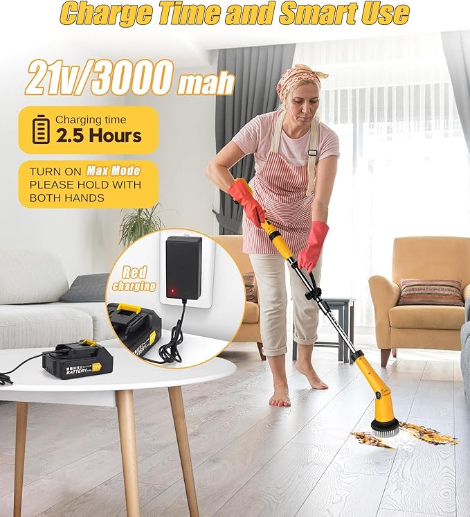 qimedo 3000 mAh Batteries Battery Electric Spin Scrubber Q3, Q1 Pro, Q2 Pro