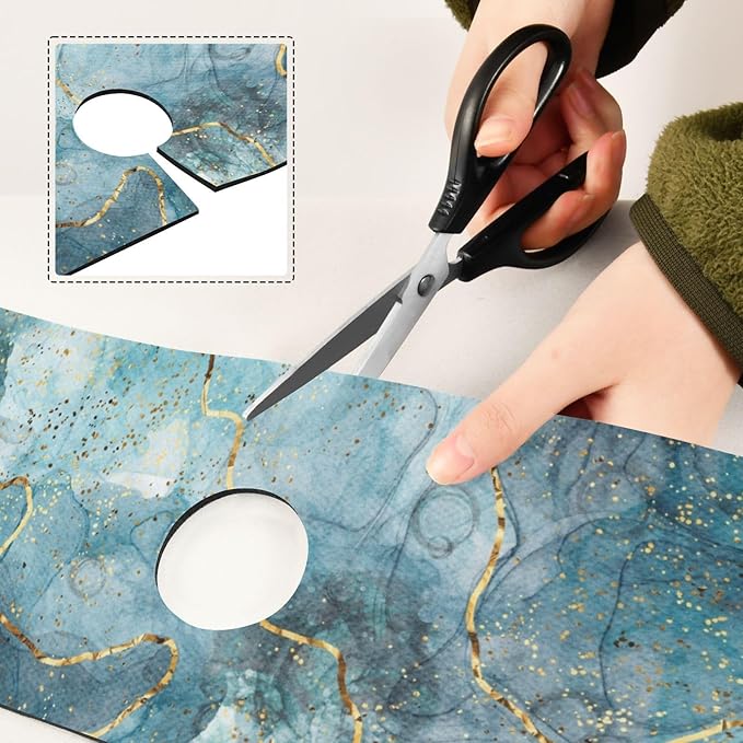 Kitchen Faucet Absorbing Mat Sink Splash Guard Behind Faucet Drip Catcher Trimmable for Bathroom RV Bar 14.7x5.4in 2PCS Green Marble