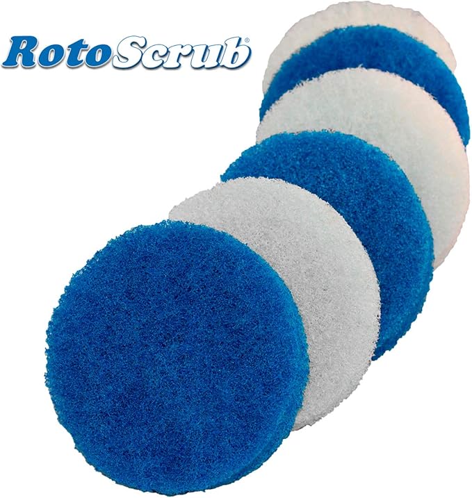 RotoScrub 6 Pack Multi-Purpose Scrub Pad Replacement Kit for use with RotoScrub Drill Accessories