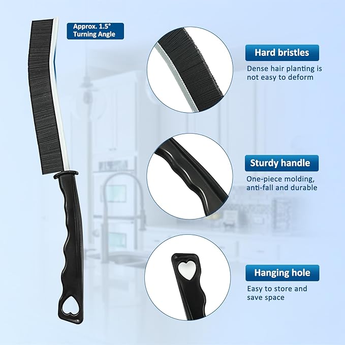 4Pcs Multifunctional Crevice Cleaning Brush Tool - Crevice Cleaning Brush - Hard Bristle Crevice Cleaning Brush - Bathroom Crevice Brush - Grout Cleaning Brush