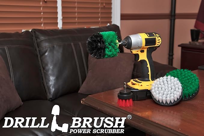 Cleaning Supplies - Drill Brush - Kitchen - Oven - Stove - Cast Iron Skillet - Dish Brush - Bathroom Accessories - Scrub Brush - Shower Cleaner -Grout Cleaner - Spin Brush - Bird Bath - Garden Statues