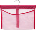 Portable Mesh Pocket with Rotatable Hanger, Quick Dry Serial Type Bath Storage Organizers for Travel, Camper, RV, Gym, Cruise, Cabin, College Dorm Shower(Pink)