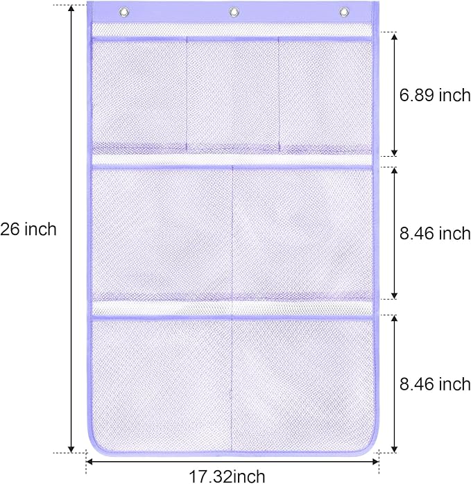 F-color Cruise Essentials 2026 - Mesh Shower Organizer Hanging with 7 Pockets for RV Gym Camping, Quick-Dry Portable Toiletry Bag with Metal Hooks for Bathroom Travel Toiletries