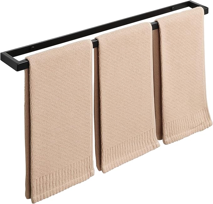 Alise Bath Towel Bars,24 Inch Towel Holder Towel Racks for Bathroom and Lavatory,SUS304 Stainless Steel Hand Towel Hanger Rail Wall Mount,Matte Black