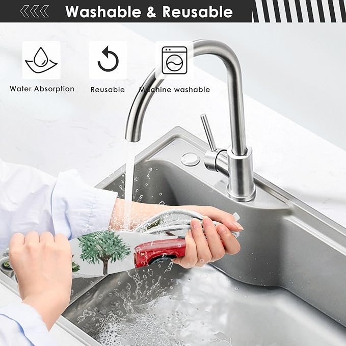 Sink Faucet Absorbing Mat Kitchen Sink Splash Guard Splash Faucet Drip Catcher for Bar RV Bathroom 2PCS 23.6x5.5in Watercolor Christmas Trees and Trucks Box