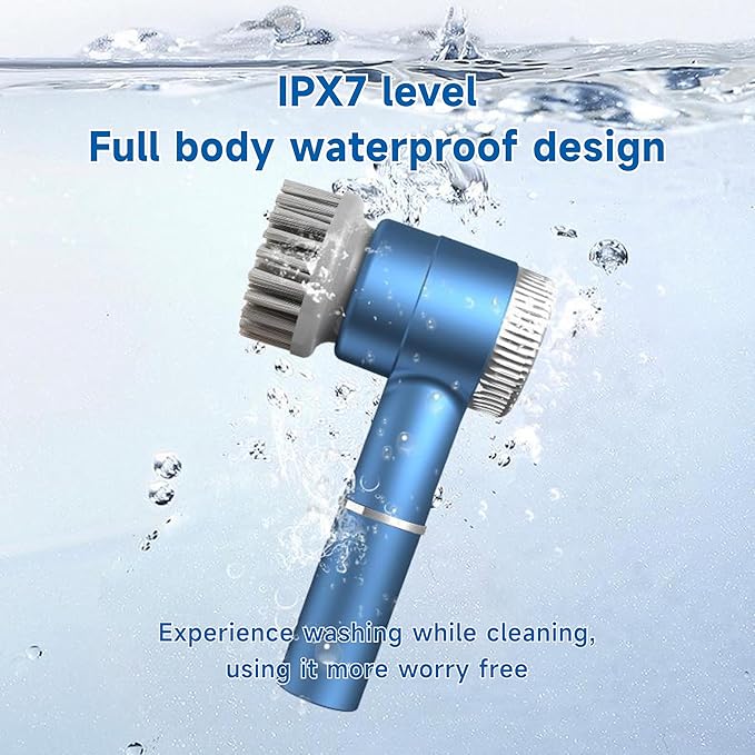Electric Bathroom Scrubbing Brush - Rechargeable Spin Scrubber for Bathtub, Shower, & Tiles, Handheld & Easy to Use.