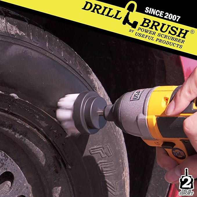 Cleaning Supplies - Scrub Brush - Car Detailing Products - Detailing Brush - Wheel Brush - Carpet Cleaner - Upholstery Cleaner - Drill Brush - Soft Bristle Brush - Aluminum - Car Cleaning Detail Brush