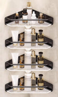 Corner Shower Caddy, 4 Pack Adhesive Bathroom Shelves，Acrylic Shower Shelf Rack, No Drilling Bathroom Organizers and Storage Racks,Black (4 Pack)
