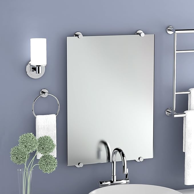 Gatco 4247 Latitude II Towel Rack, 24 Inch, Chrome/Wall Mounted Steel Towel Rack with Bar for Bathroom
