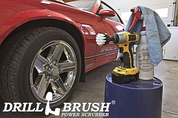 Cleaning Supplies - Scrub Brush - Car Detailing Products - Detailing Brush - Wheel Brush - Carpet Cleaner - Upholstery Cleaner - Drill Brush - Soft Bristle Brush - Aluminum - Car Cleaning Detail Brush