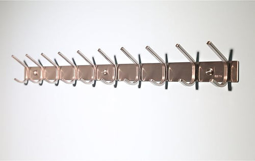 10 Hooks,WEBI Heavy Duty Stainless Steel 304 Hook Rail Coat Rack with 10 Hooks, Satin Finish, Great Home Storage & Organization for Bedroom, Bathroom, Foyers, Hallways,2Packs
