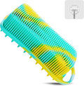 Silicone Body Scrubber, 2 in 1 Body Brush & Hair Scalp Brush for Shower and Bath, Easy Clean, Lathers Well, Stimulating Blood Circulation More Hygienic Than Loofah, Fit Women Men.Camo Green