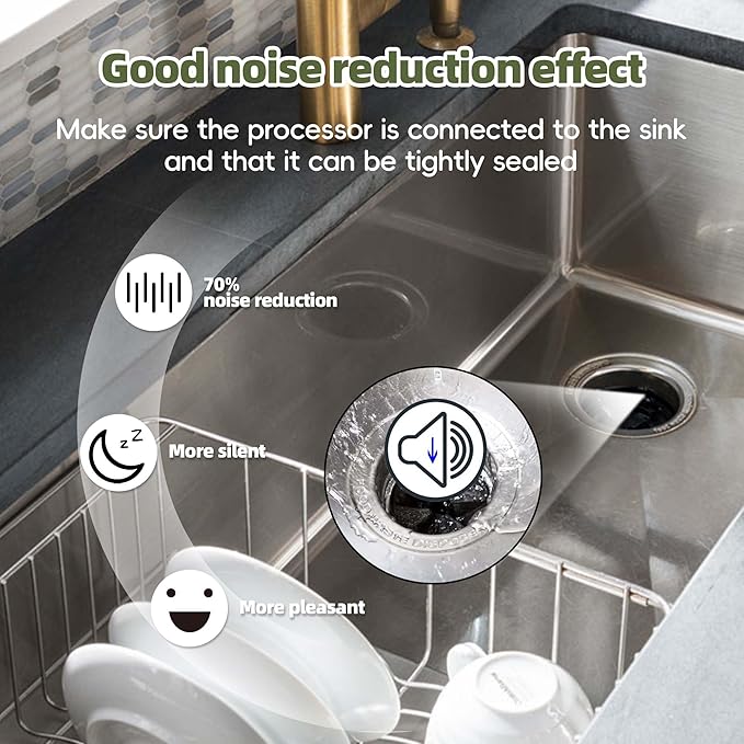 Garbage Disposal Splash Guards 3 3/8 Inch Sink Baffle QCB-AM Quiet Collar Drain Plugs Disposer Accessories Replacement for InSinkErator Evolution Series 2-Pack